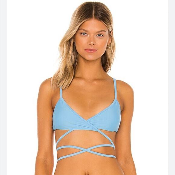 NWT Lovers + Friends blue bikini top size medium - Picture 2 of 6